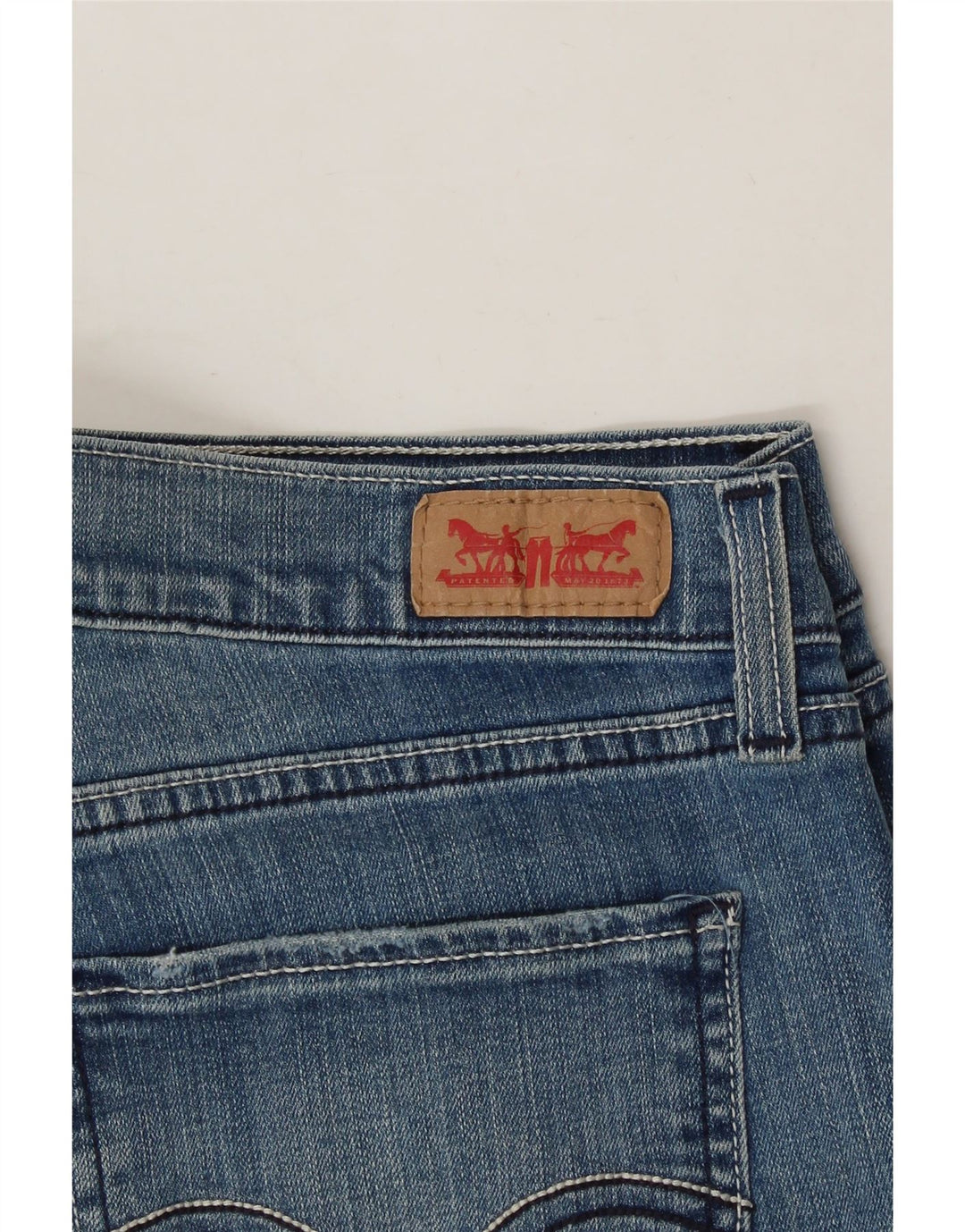 LEVI'S Womens 524 Super Low Denim Shorts W32 Large  Blue Vintage Levi's and Second-Hand Levi's from Messina Hembry 
