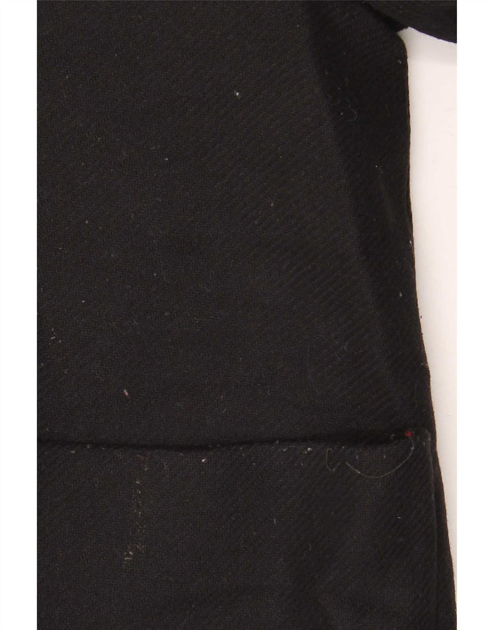 Zara Damen-Übergroßer Mantel mit Kapuze, UK 10, kleine schwarze Wolle