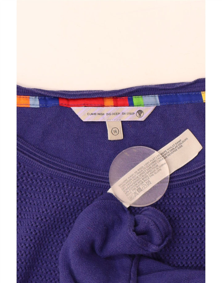 FAT FACE Damen-Pullover, kurzärmelig, U-Boot-Ausschnitt, Größe 40, Lila