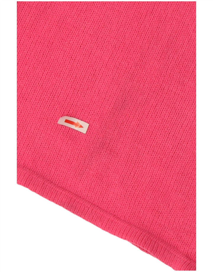 Zara Damen Strick-Sommerkleid UK 12 Mittelrosa Polyester