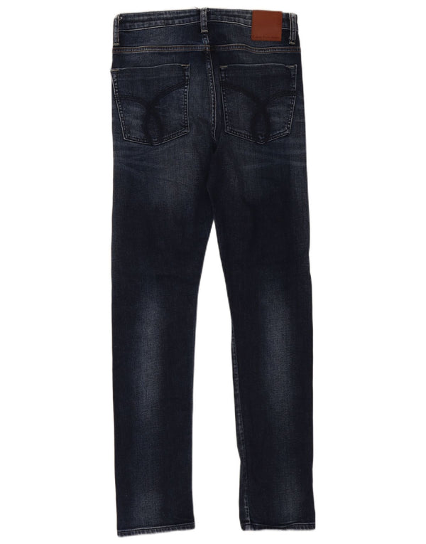 Calvin Klein Damen Slim Jeans W29 L30 Marineblau Baumwolle