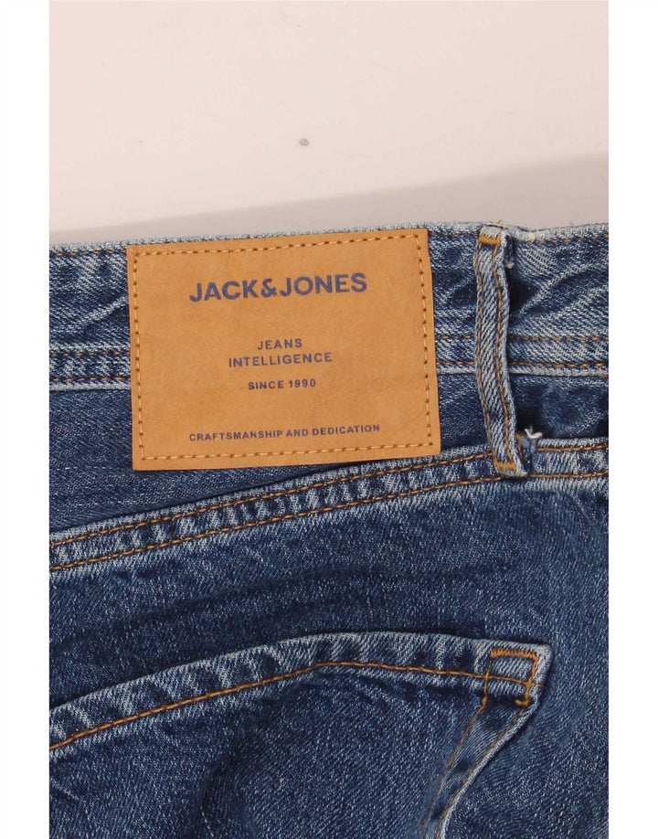Jack & Jones Herren Straight Jeans W32 L32 Blaue Baumwolle