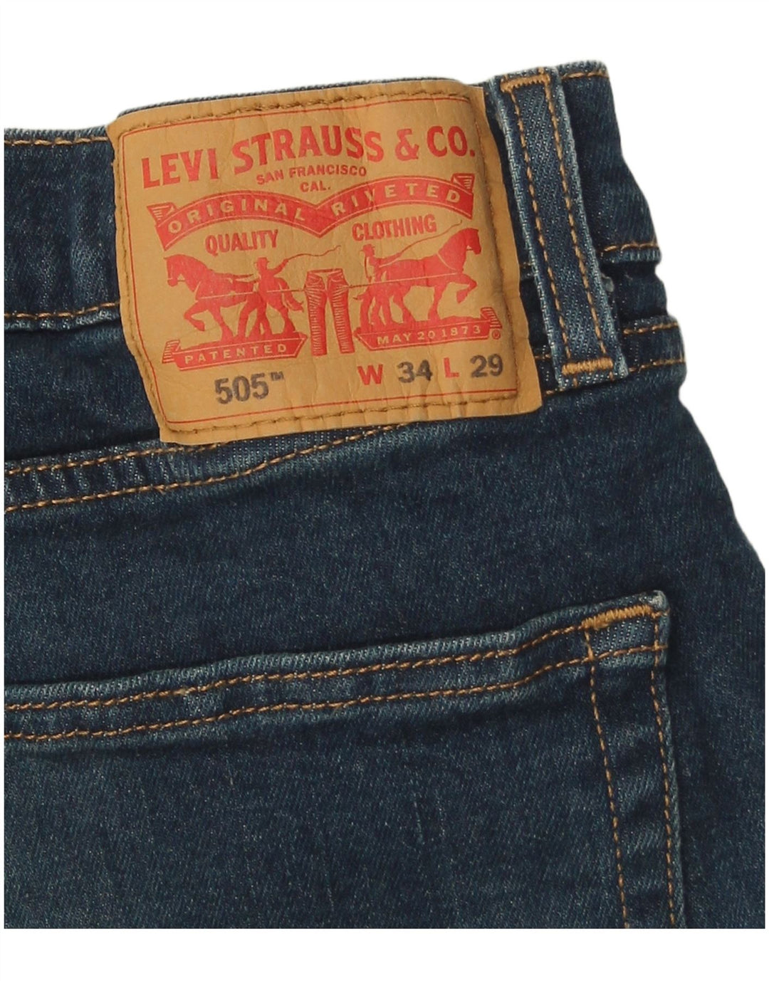 Levi's Herren 505 Straight Jeans W34 L29 Blaue Baumwolle