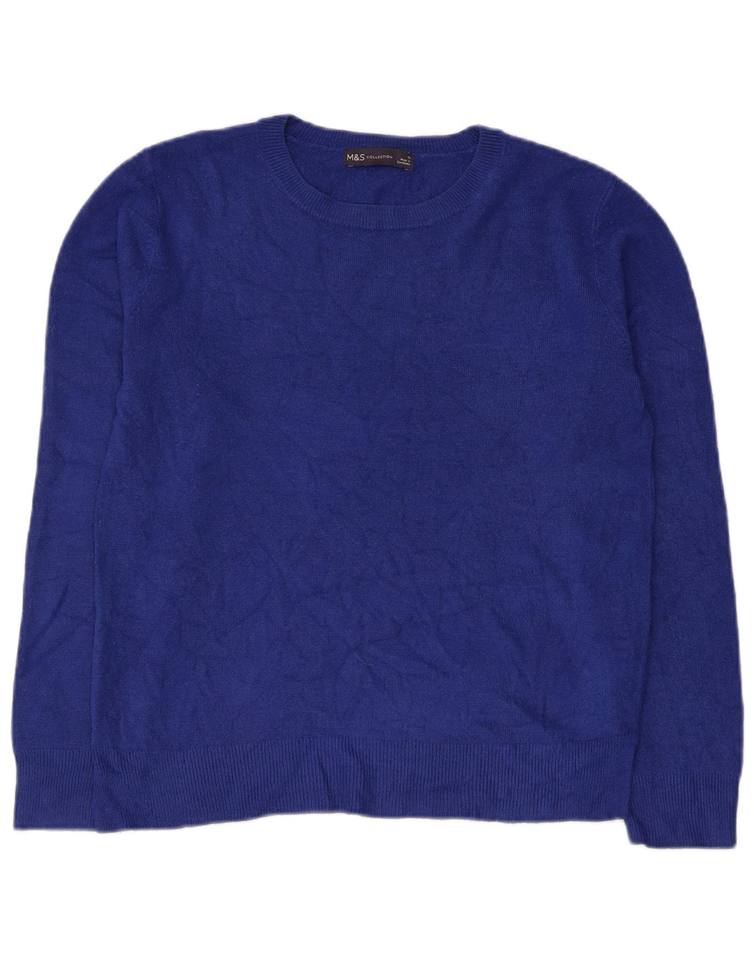 Marks & Spencer Damen-Pullover mit U-Boot-Ausschnitt, UK 12, Mittelblau, Acryl