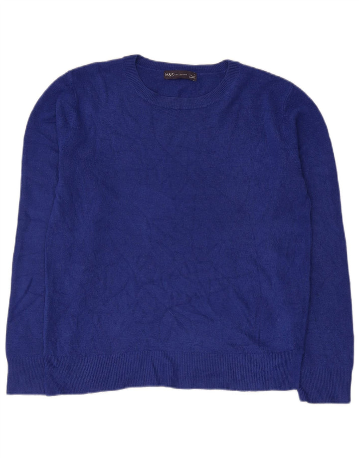 Marks & Spencer Damen-Pullover mit U-Boot-Ausschnitt, UK 12, Mittelblau, Acryl