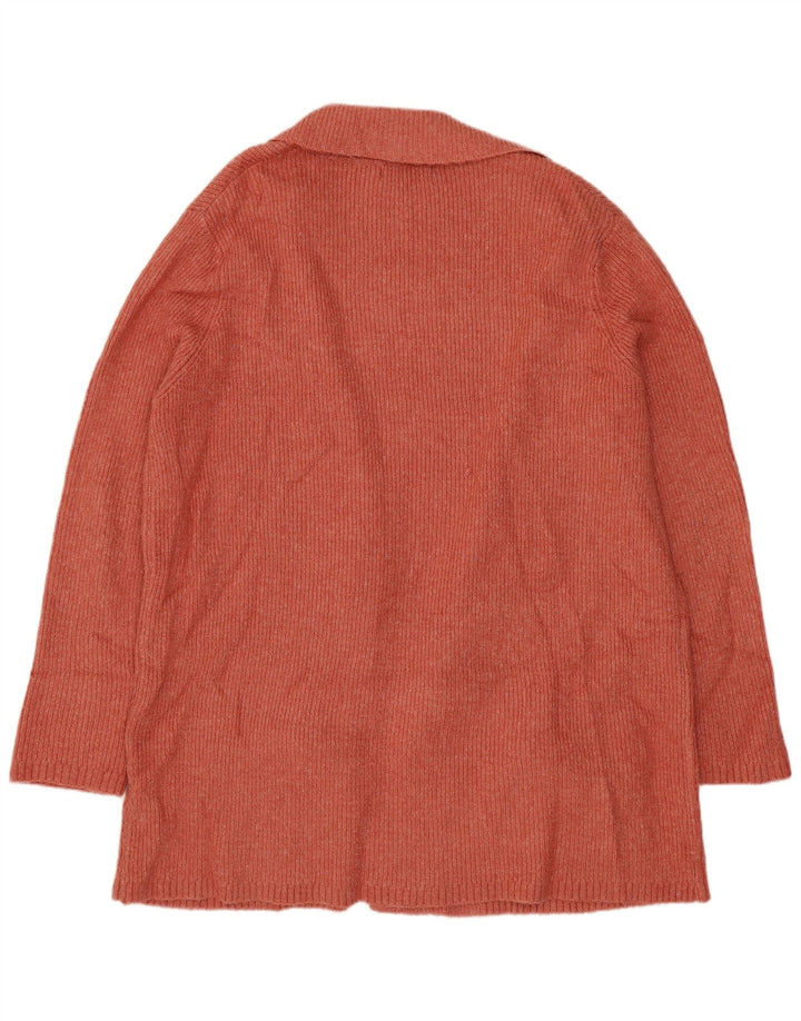 MARKS & SPENCER Damen Longline-Cardigan-Pullover UK 16 Large Orange