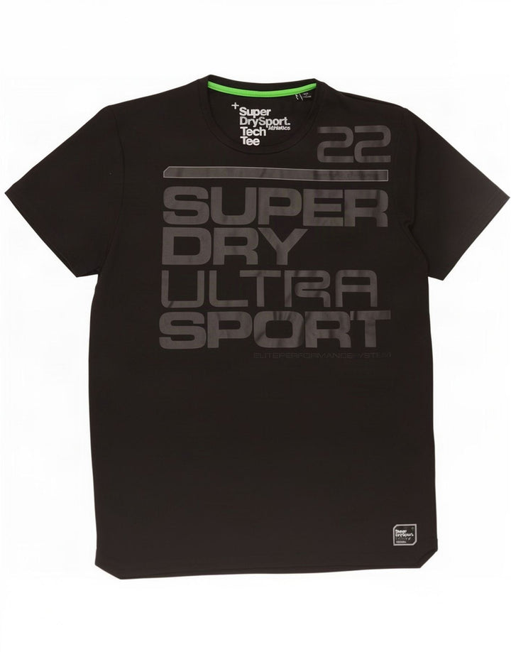 Superdry Herren Grafik T-Shirt Top XL Schwarz Polyester