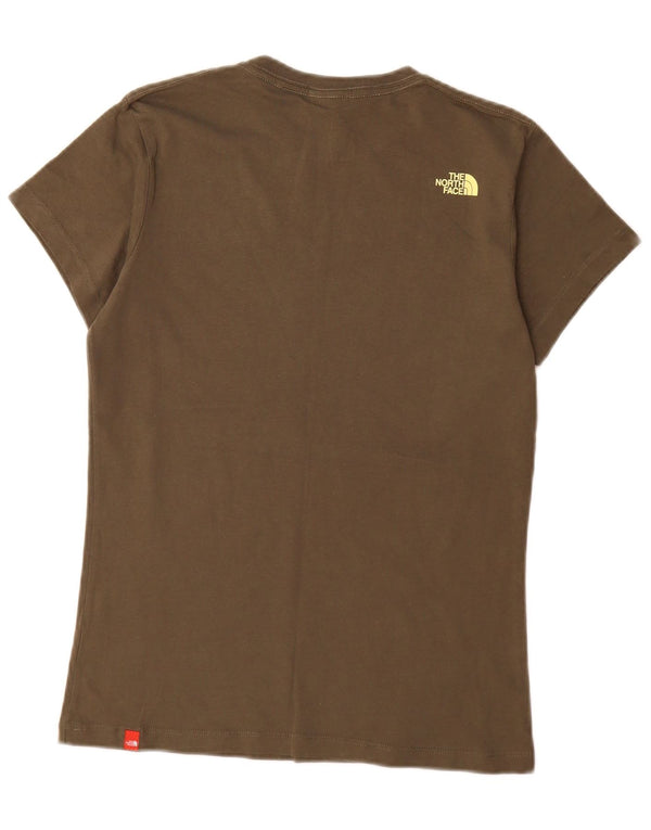 The North Face Womens Graphic T-Shirt Top UK 16 Large Khaki Baumwolle