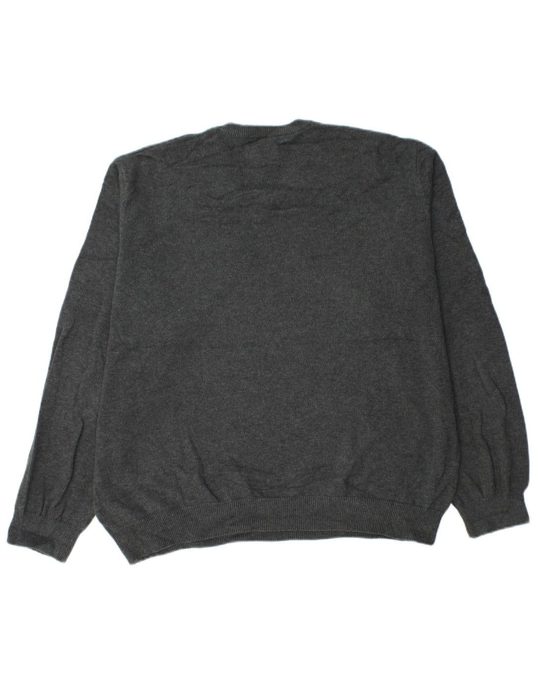 Marks & Spencer Herren-Pullover mit V-Ausschnitt, XL, graue Baumwolle