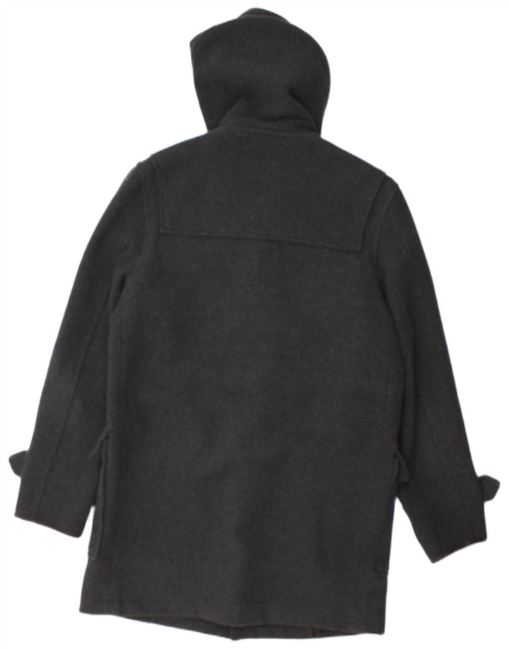 TOPMAN Herren-Dufflecoat mit Kapuze, UK 38, Mittelgrau