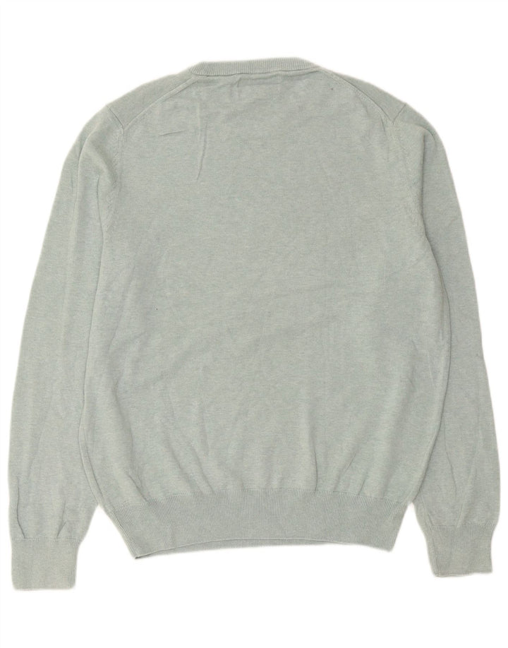 Marks & Spencer Herren-Pullover mit Rundhalsausschnitt, mittelgrüne Baumwolle