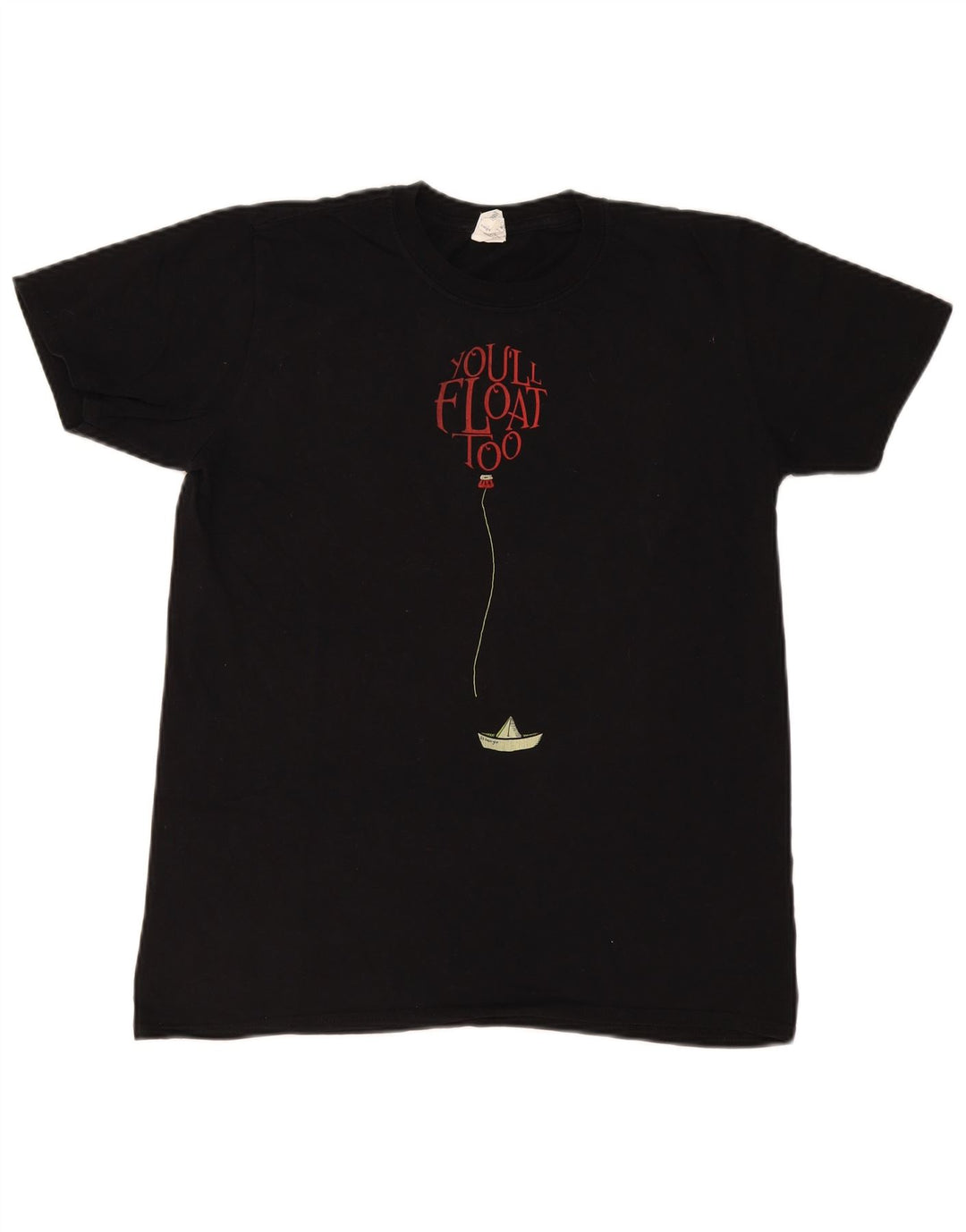 Vintage Herren-T-Shirt mit normaler Grafik, mittelschwarze Baumwolle