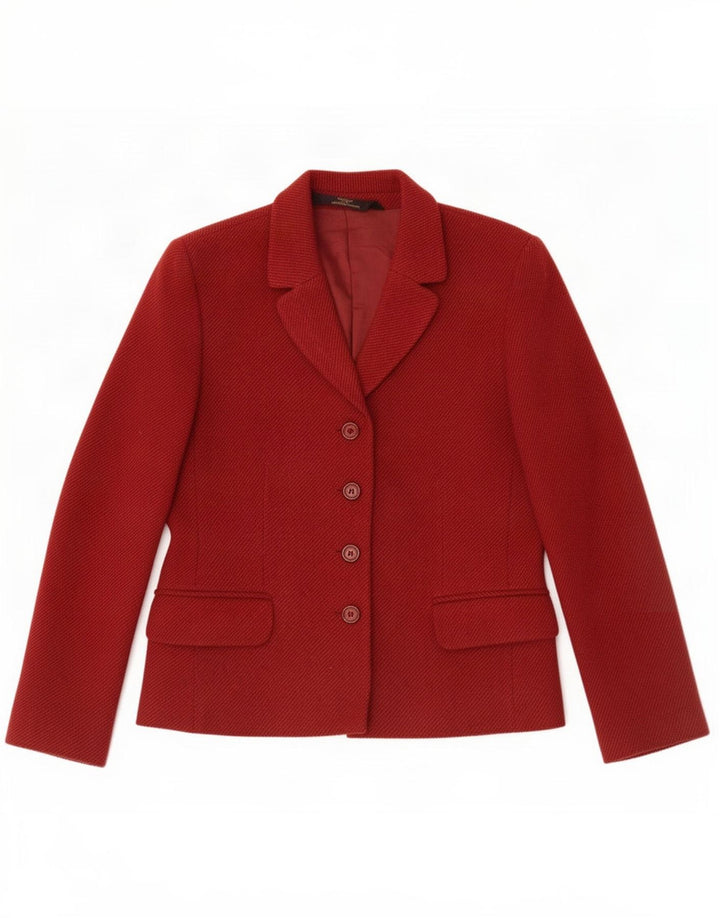 Marks & Spencer Damen Petite 4-Knopf-Blazer-Jacke, UK 10, Klein, Burgunderrot