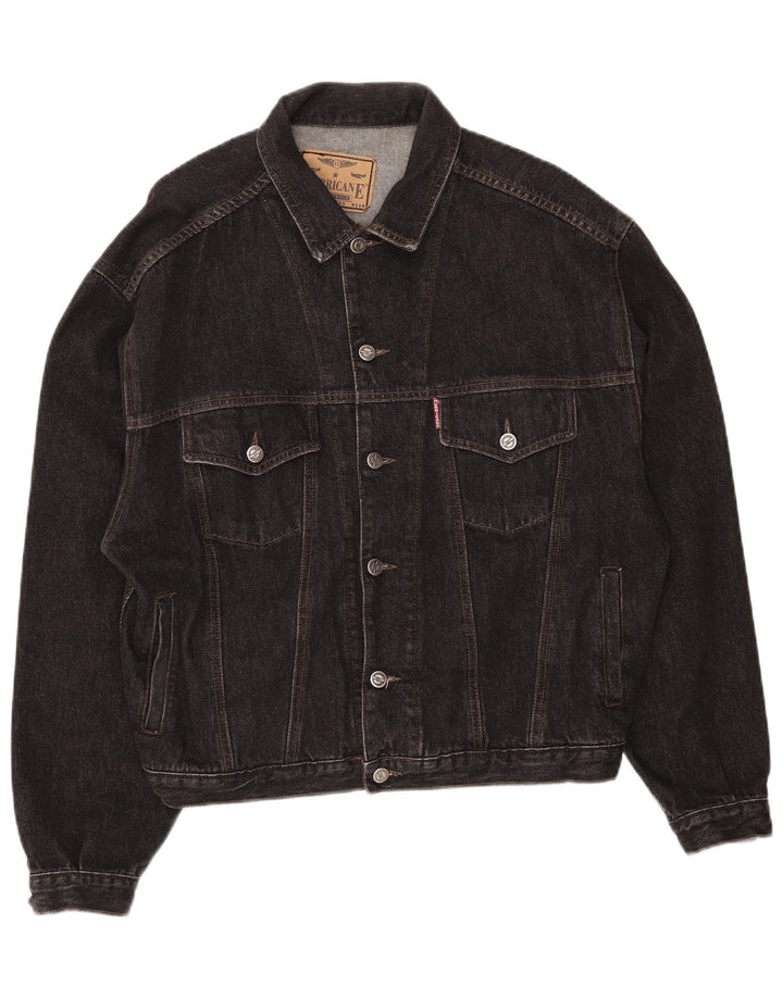 Vintage Herren Jeansjacke UK 42 XL Schwarz