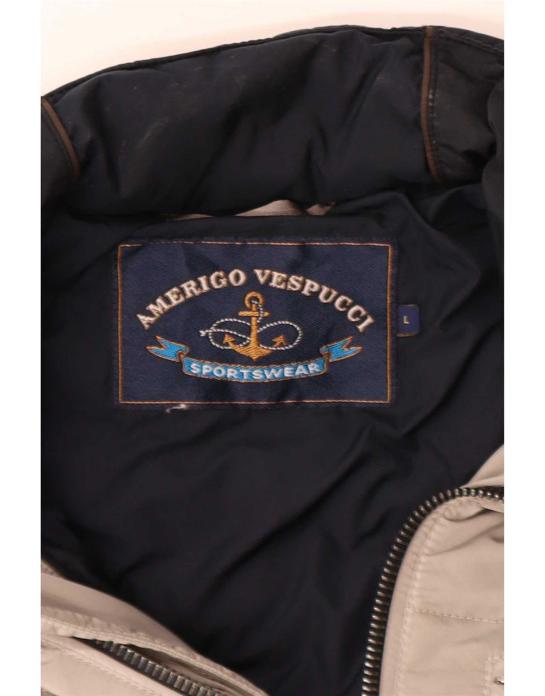 Amerigo Vespucci Herren Wattierte Jacke UK 40 Large Grau Colourblock Polyamid
