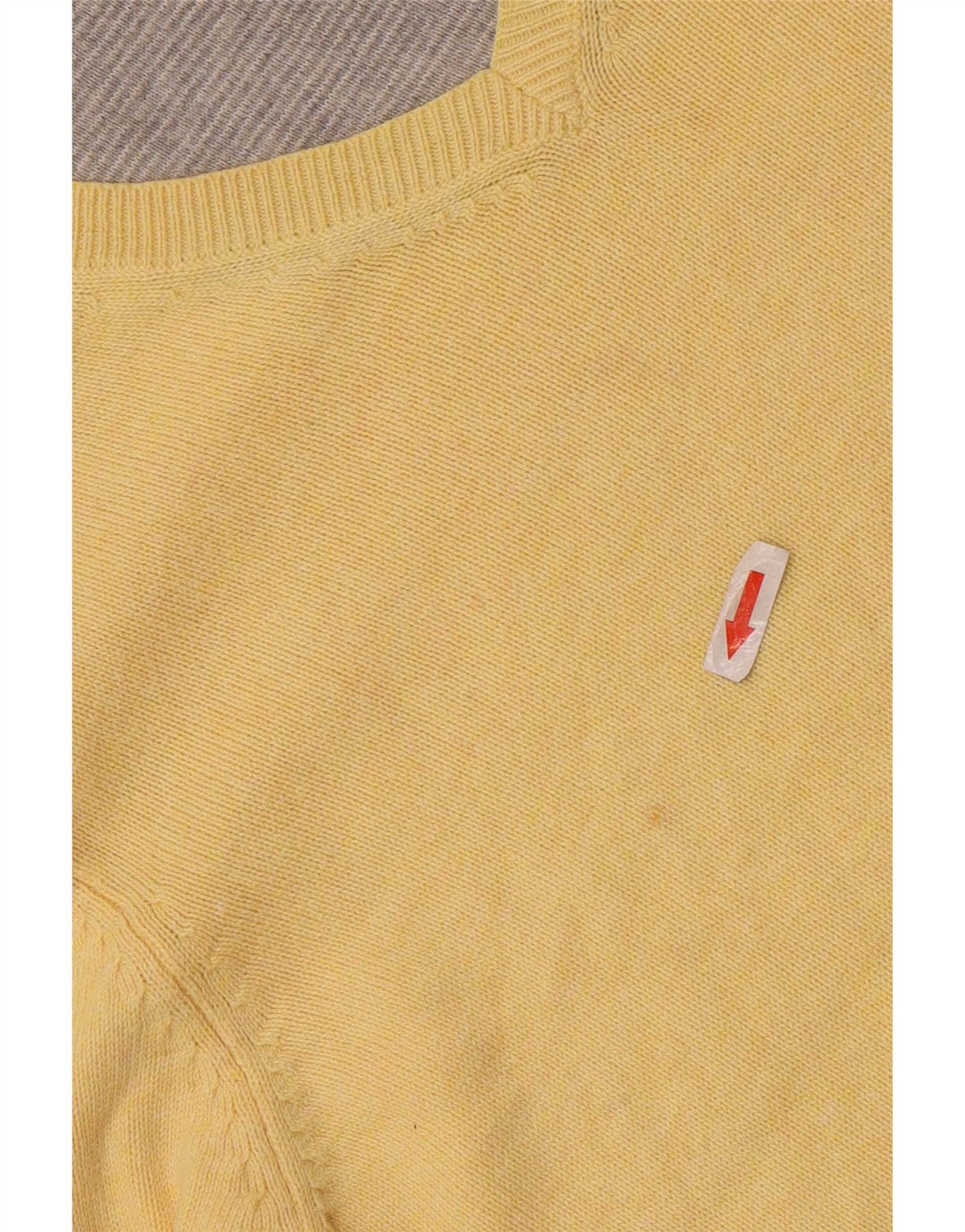 Marks & Spencer Herren-Pullover mit V-Ausschnitt, Größe S, gelbe Baumwolle