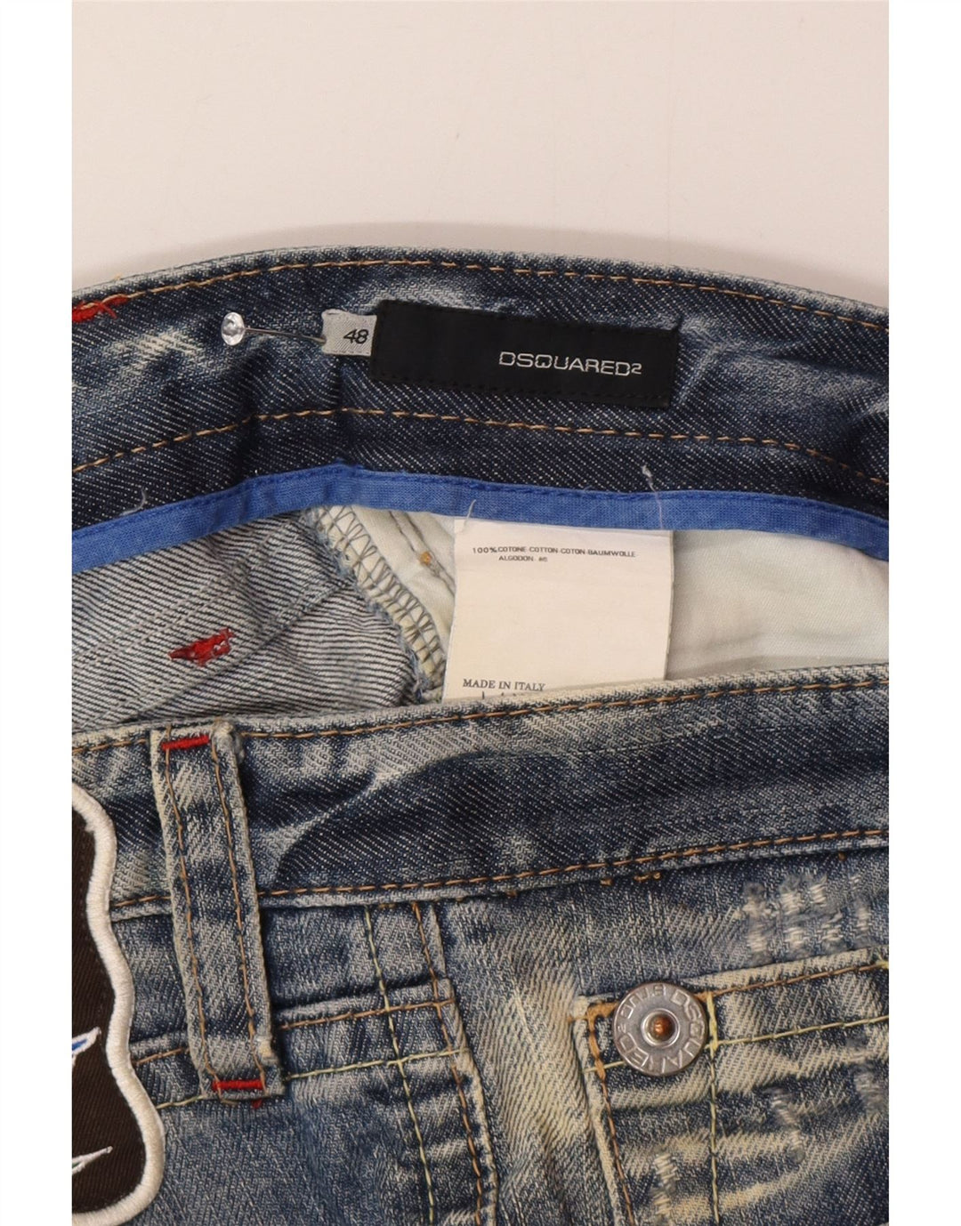Dsquared2 Damen Distressed Slim Jeans W32 L32 Blaue Baumwolle
