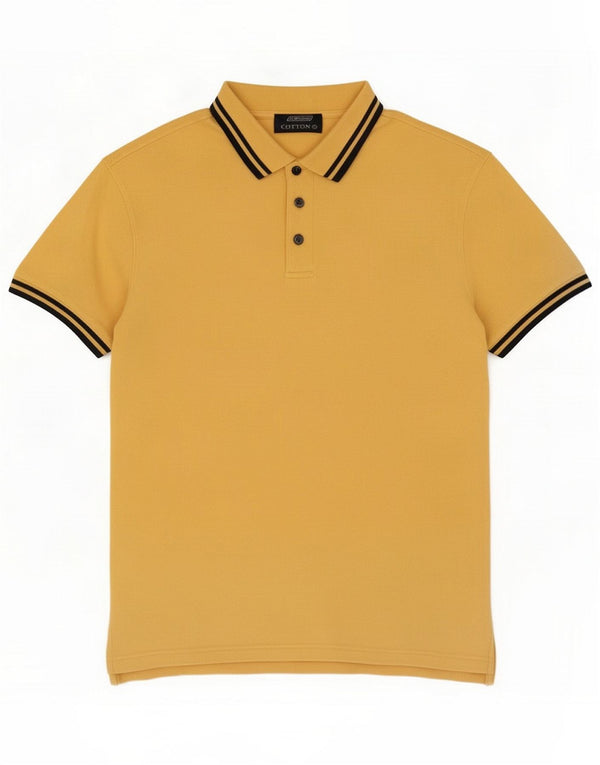 St. Bernard Herren Poloshirt Small Yellow Cotton