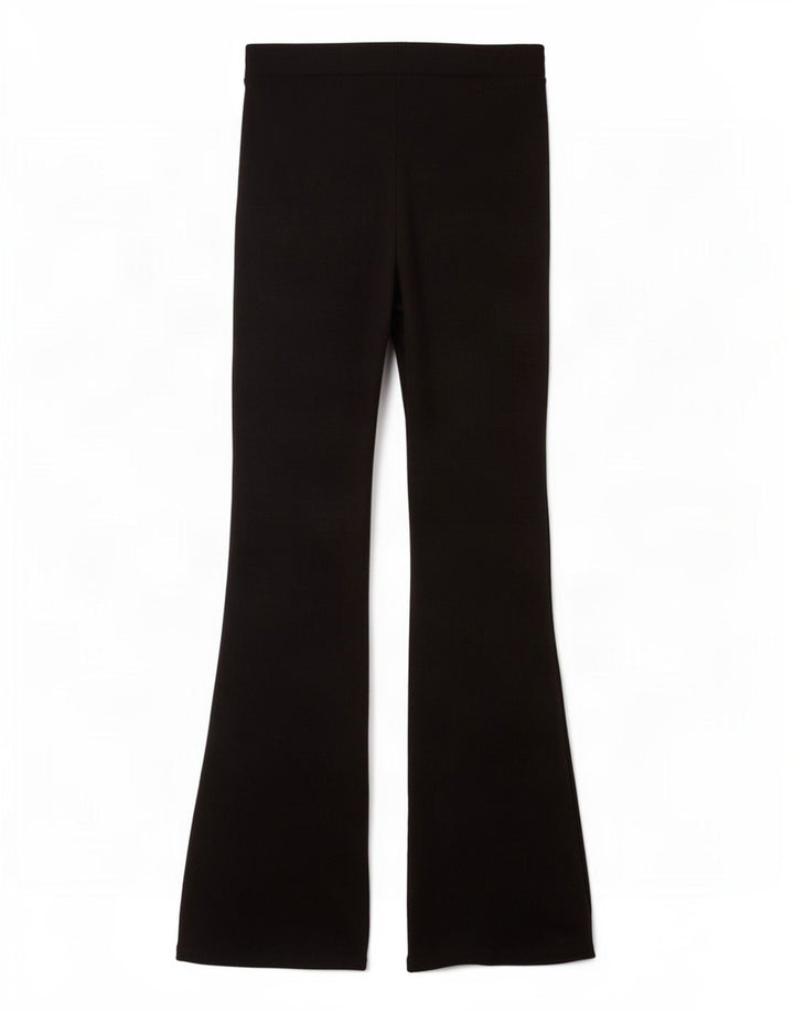Zara Damen Flare-Trainingshose UK 12 Mittelschwarzes Polyester