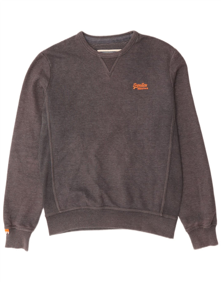 Superdry Herren-Sweatshirt-Pullover, große graue Baumwolle