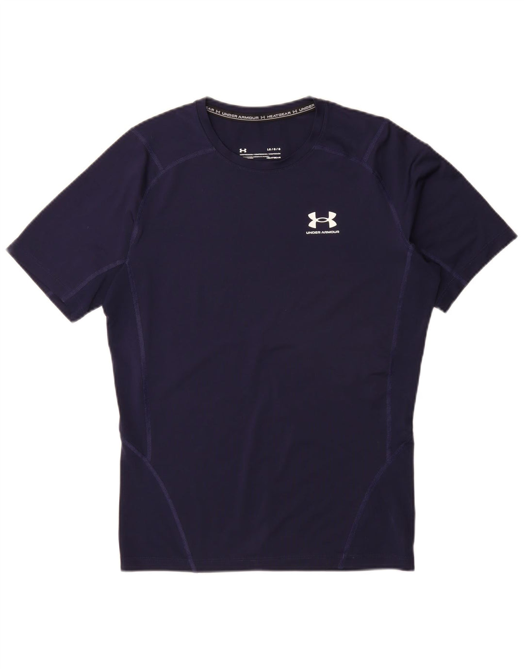 UNDER ARMOUR Herren Heat Gear T-Shirt Top Large Marineblau Synthetik