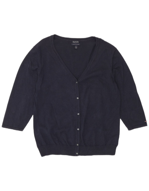 Tommy Hilfiger Damen-Strickjacke mit 3/4-Ärmeln, UK 20 2XL, Marineblau