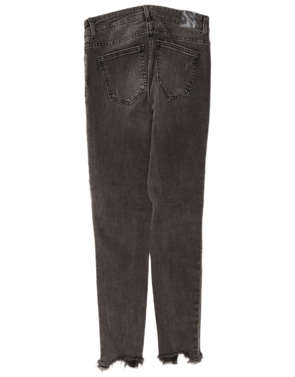Zara Damen Distressed Skinny Jeans EU 34 2XS W24 L27 Graue Baumwolle