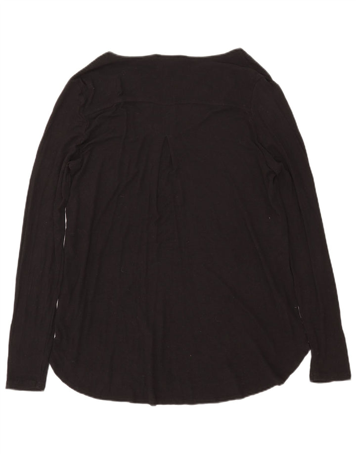 Essentials Damen Übergroßes Top Langarm UK 14 Mittelschwarze Viskose