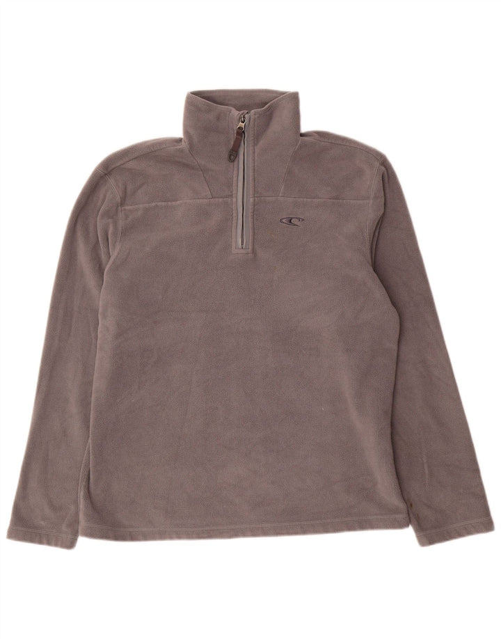 O'Neill Herren-Fleecepullover mit Reißverschluss am Hals, mittelgraues Polyester