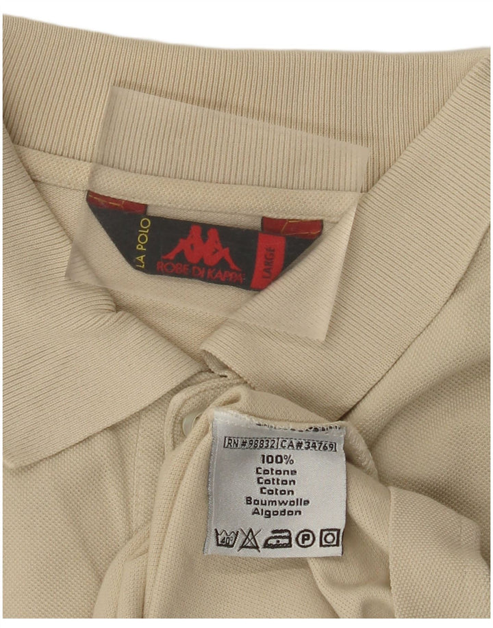 KAPPA Herren Langarm-Poloshirt, groß, beige, Baumwolle