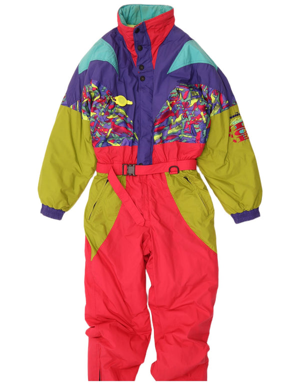 Diadora Damen-Skioverall mit Kapuze, UK 18, XL, rotes Farbblock-Polyester