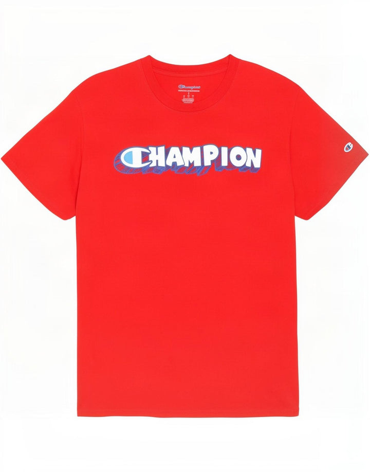 Champion Herren-T-Shirt mit Grafik, Größe S, Rot, Baumwolle