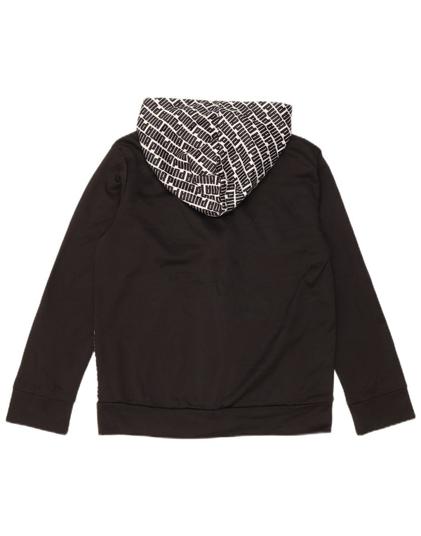 PUMA Jungen Kapuzenpullover mit grafischem Reißverschluss, 10–11 Jahre, mittelschwarzes Polyester