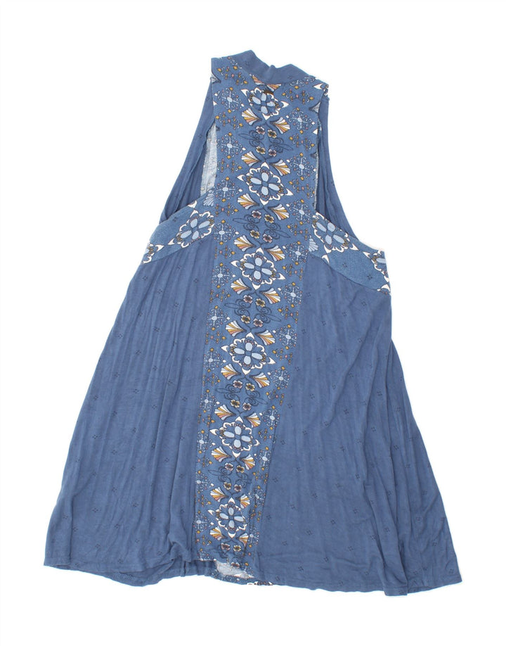 O'NEILL Womens A-Line Dress UK 14  Medium Blue Floral Viscose Vintage O'Neill and Second-Hand O'Neill from Messina Hembry 