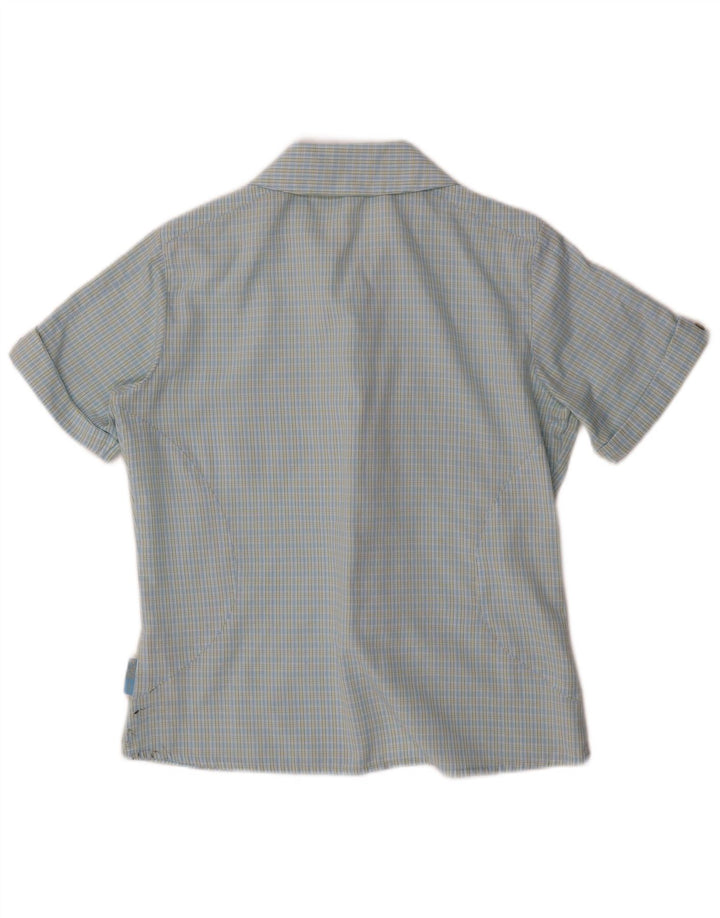 SALEWA Damen Kurzarmhemd UK 10 Small Blue Check Polyester