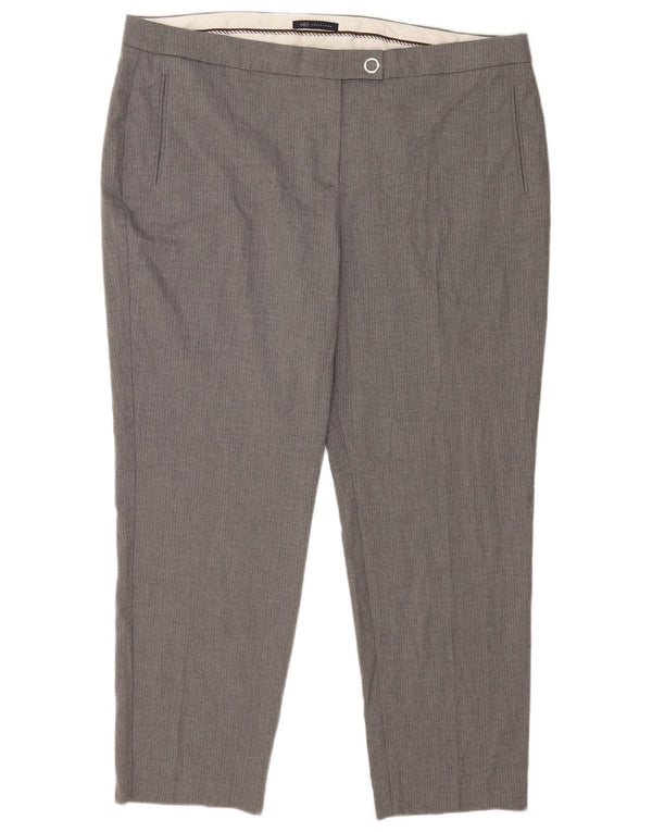 Marks & Spencer Damen Slim Anzughose UK 22 3XL W42 L29 Grau Nadelstreifen