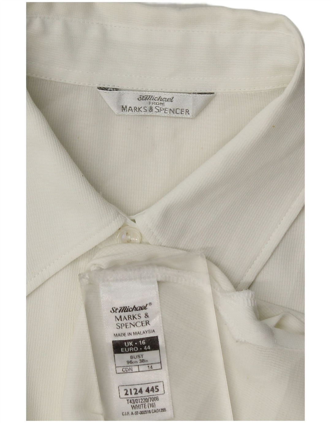 Marks & Spencer Damen ärmellose Hemdbluse UK 16 Large Weiß Polyester