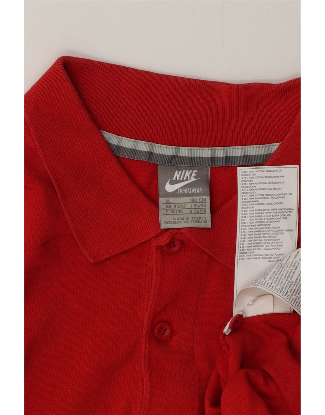 NIKE Herren-Poloshirt UK 45/47 XL, rote Baumwolle