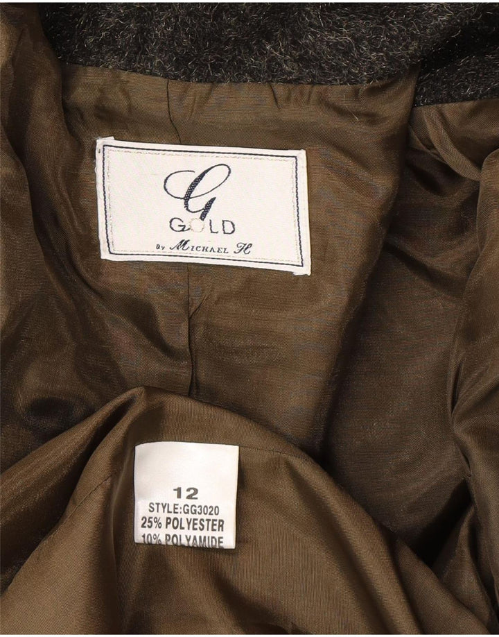 Gold By Michael H Damen Loose Fit Mantel UK 12 Mittelgrüne Wolle