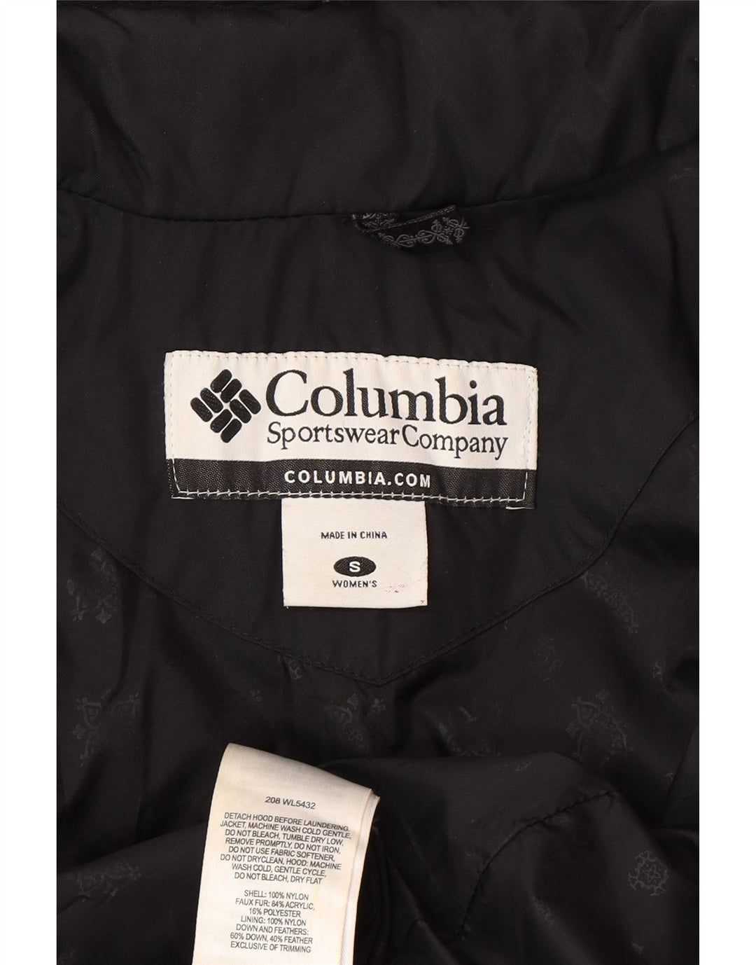 Columbia Damen Wattierte Jacke UK 10 Small Schwarz Nylon