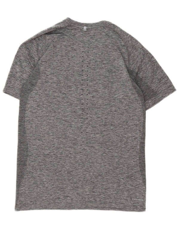 Nike Damen Dri Fit T-Shirt Top UK 14 Mittelgrau meliert