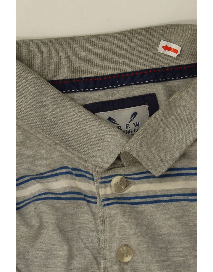 Crew Clothing Herren-Poloshirt aus mittelgrauer, gestreifter Baumwolle