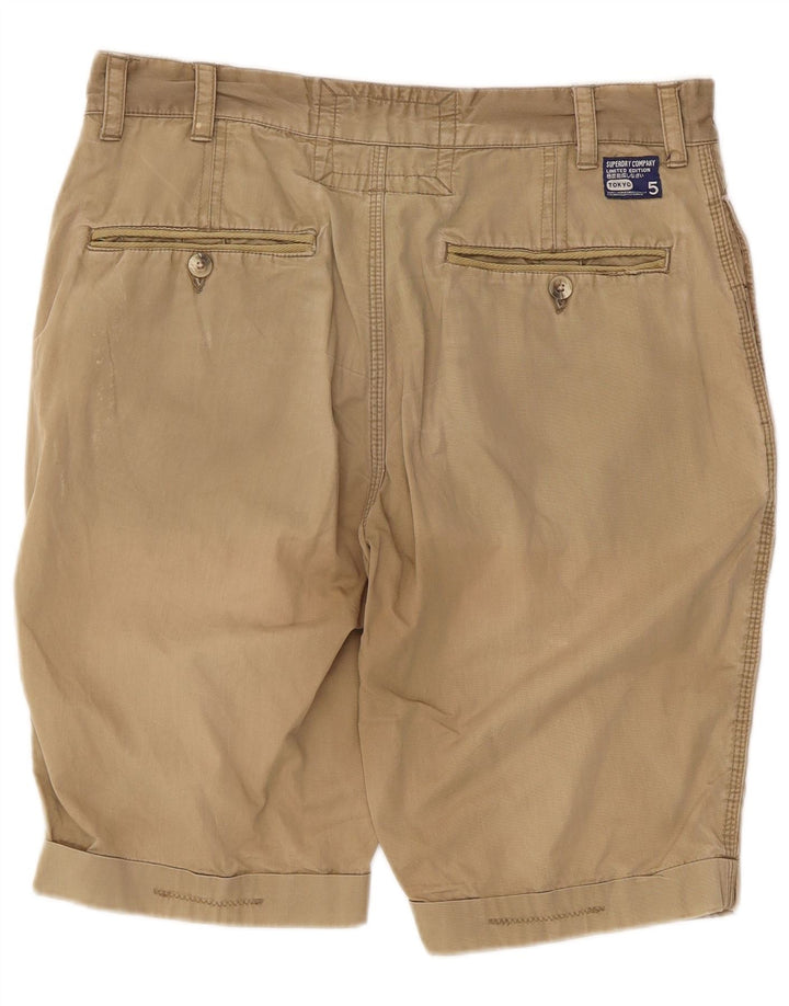 Superdry Herren Chinoshorts Medium W32 Beige Baumwolle