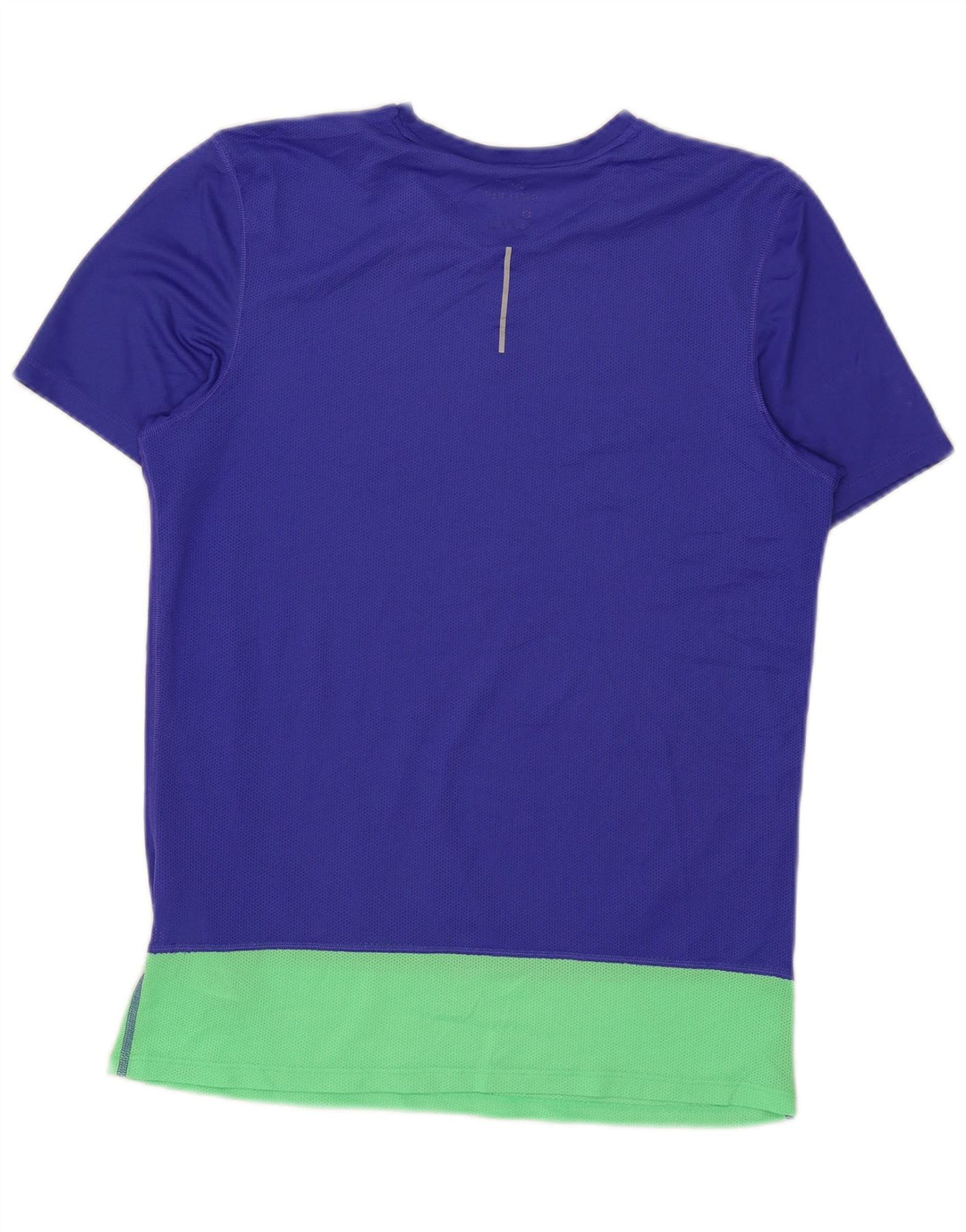 Nike Damen Dri Fit T-Shirt Top UK 14 Mittelblaues Colourblock-Polyester