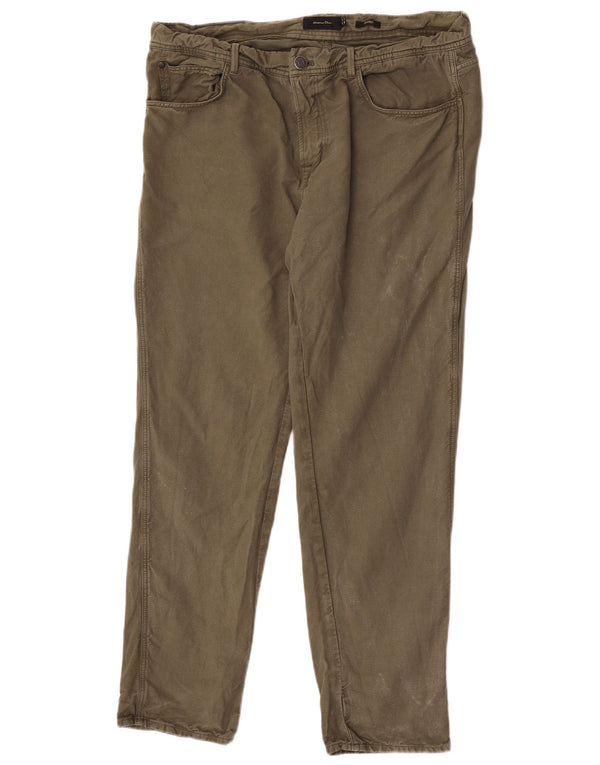 Massimo Dutti Herren gerade Freizeithose EU 44 Large W34 L29 Khaki