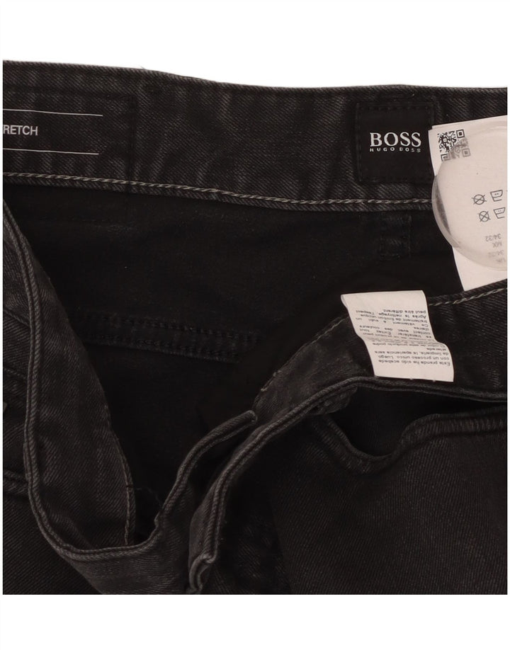 HUGO BOSS Damen Delaware Slim Jeans W34 L32 Schwarze Baumwolle