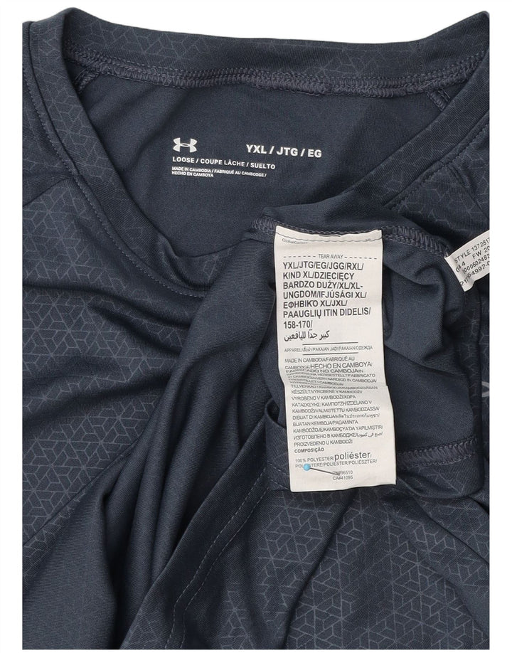 Under Armour T-Shirt für Jungen, 13–14 Jahre, XL, grau, geometrisch, Polyester