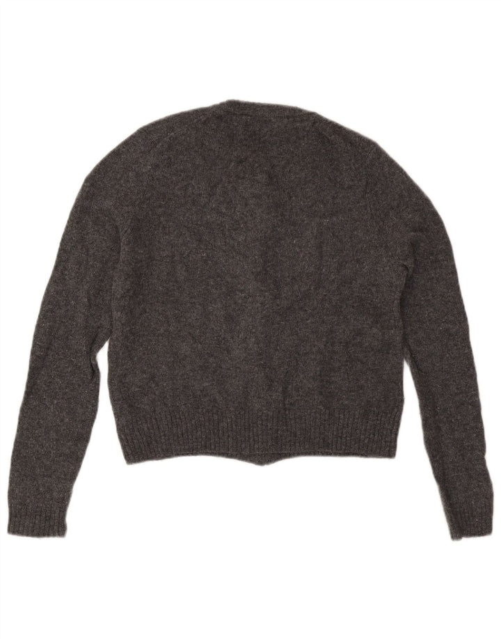 Zara Damen-Cardigan-Pullover UK 10 Kleine graue Wolle