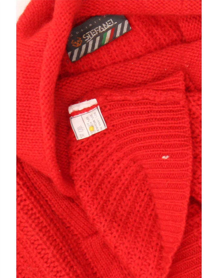 Stefanel Rollkragenpullover für Damen, UK 18, XL, rote Wolle