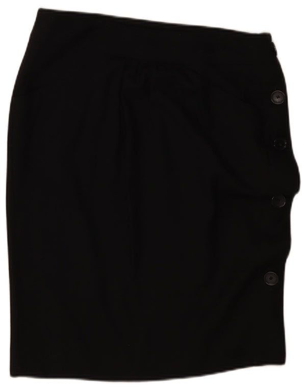 Patrizia Pepe Damen Bleistiftrock IT 42 Medium W30 Schwarze Schurwolle
